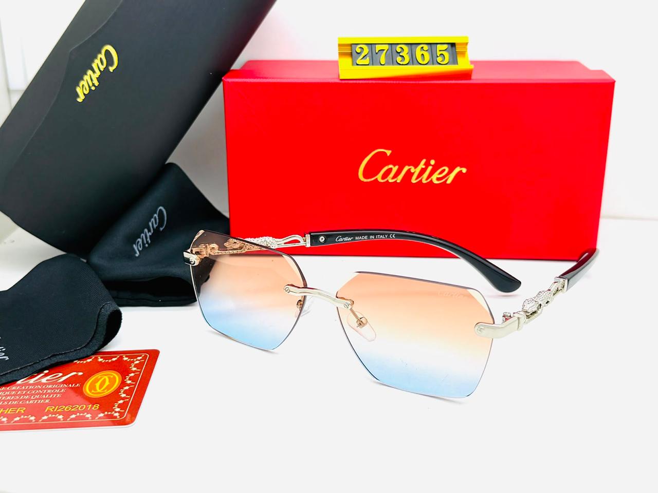 Cartier 27365 Rimless Square Sunglasses – Blue Gradient