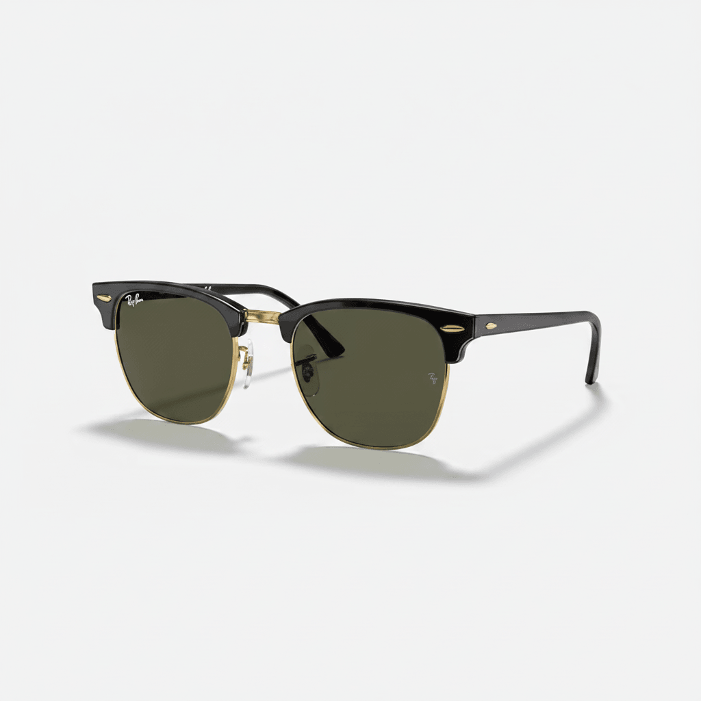 RAY-BAN RB3016 CLUBMASTER POLARIZED+ – GREEN ON GOLD
