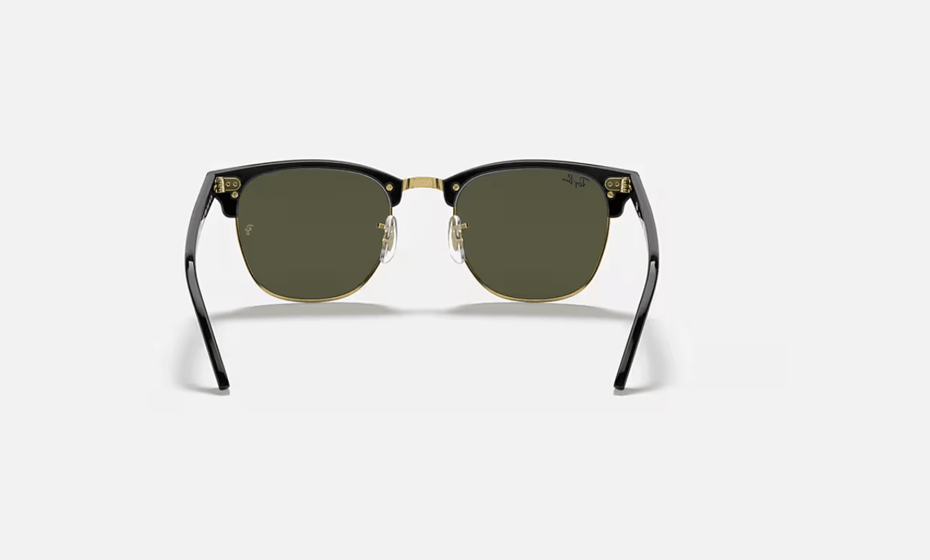 RAY-BAN RB3016 Clubmaster Polarized+ Green on Gold Sunglasses