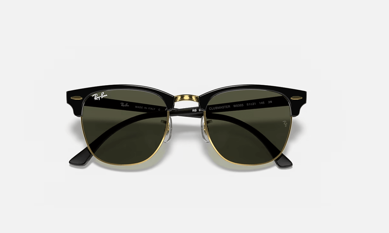 RAY-BAN RB3016 CLUBMASTER POLARIZED+ – GREEN ON GOLD