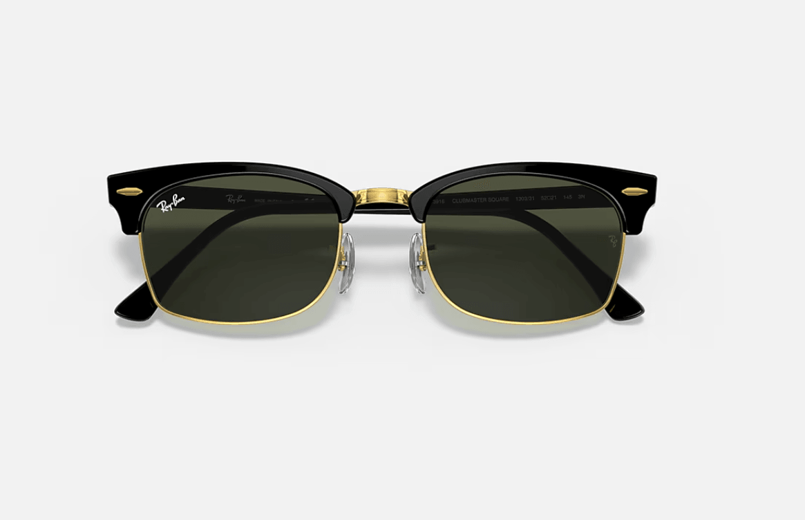 RAY-BAN RB3916 Clubmaster Square Legend Gold Black Sunglasses