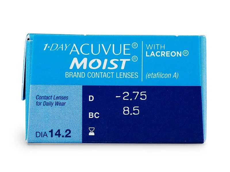 ACUVUE MOIST with LACREON Contact Lenses, Daily, Pack of 30